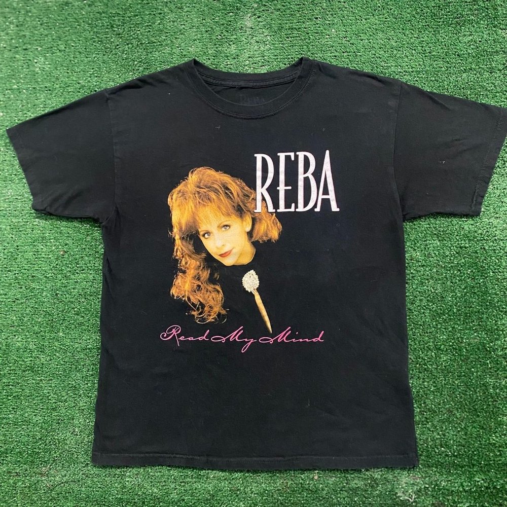 Vintage Y2K Reba McEntire T-Shirt Read My Mind Country Music Western Black